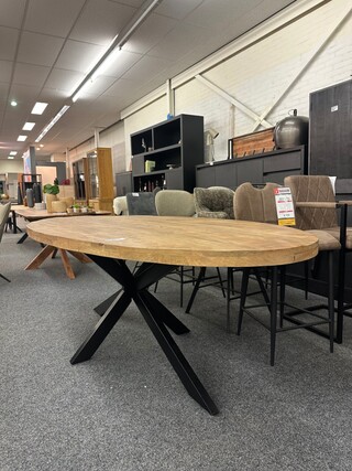 Eetkamertafel Ivar ovaal 240cm, Mango, naturel
